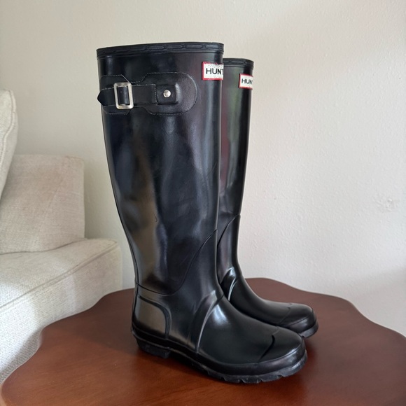 Hunter Original Tall Gloss Black Rain Boots - Picture 4 of 6